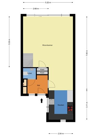 Floorplan - Loevestein 76, 3328 JL Dordrecht